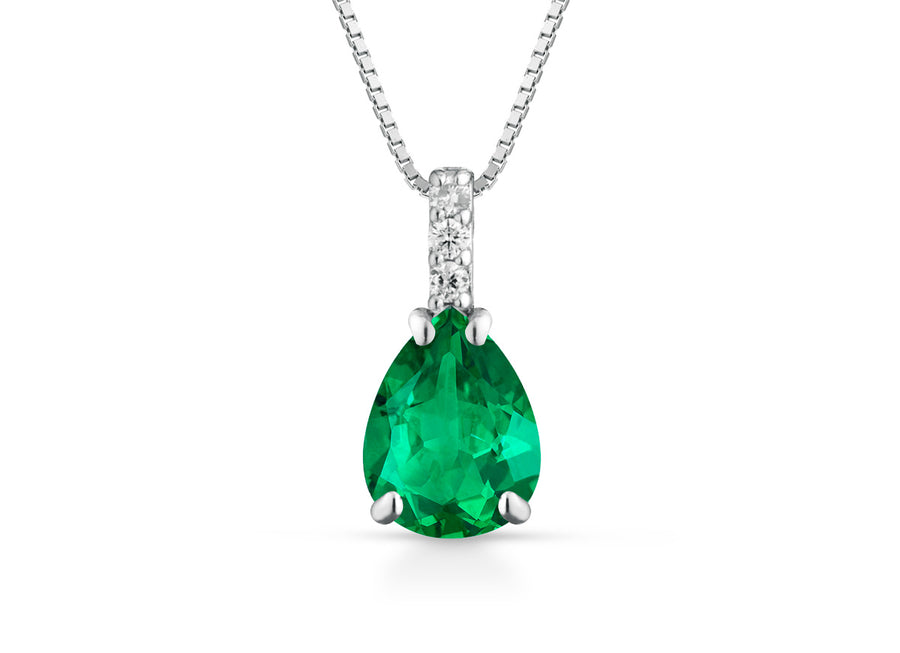 Collana con Smeraldo e Diamanti - Lucciole - CIOTEAR/1S