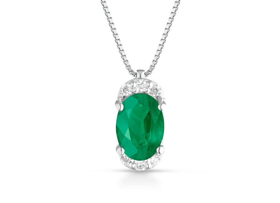 Collana con Smeraldo e Diamanti - Lucciole - CIOMOND/2S