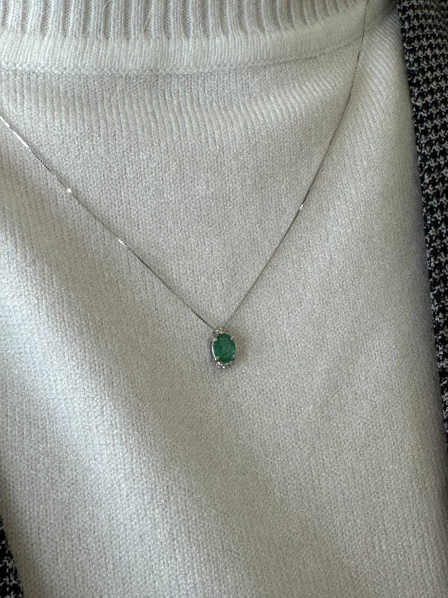 Collana con Smeraldo e Diamanti - Lucciole - CIOMOND/2S