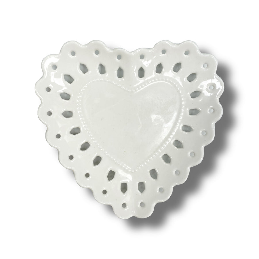 Vassoio in porcellana a forma di cuore - Livellara - MWAY0041