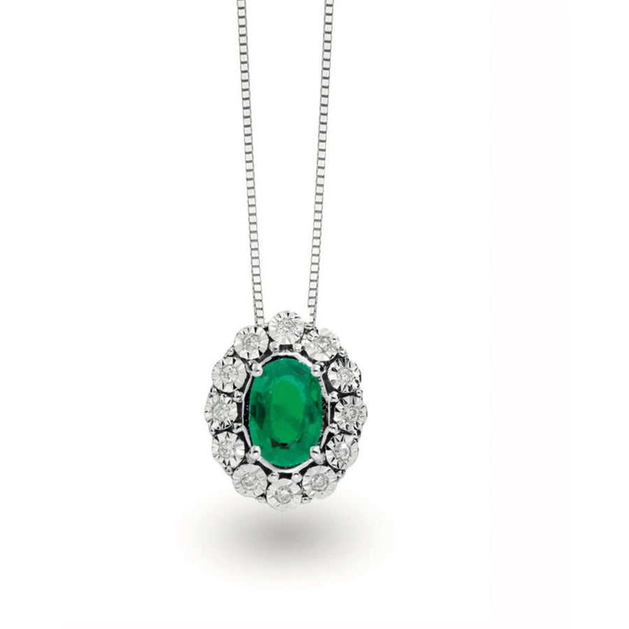 Pendente con smeraldo e diamanti - Donnaoro - DCPE5414.006