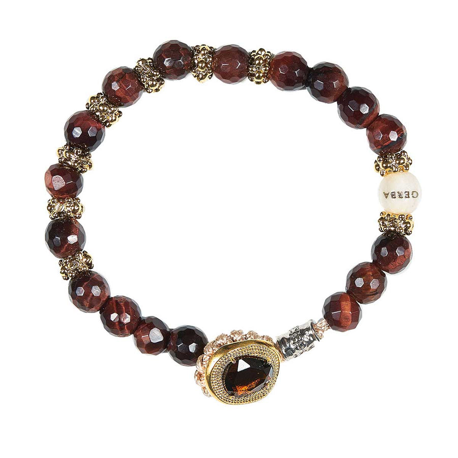 Bracciale Gerba con pietra Occhio di Tigre rossa - 105