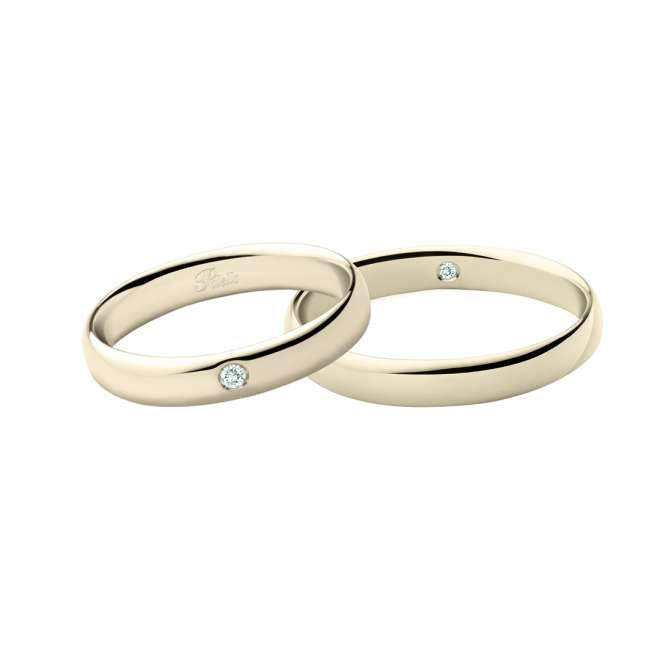 Coppia di Fedi in Oro champagne - Polello - 3177