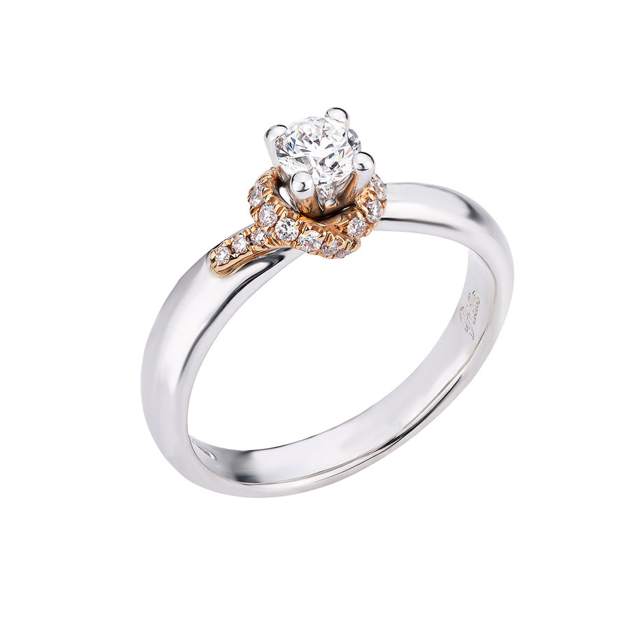 Solitario in Oro bianco 18 kt. e Diamanti - Polello - G3333B