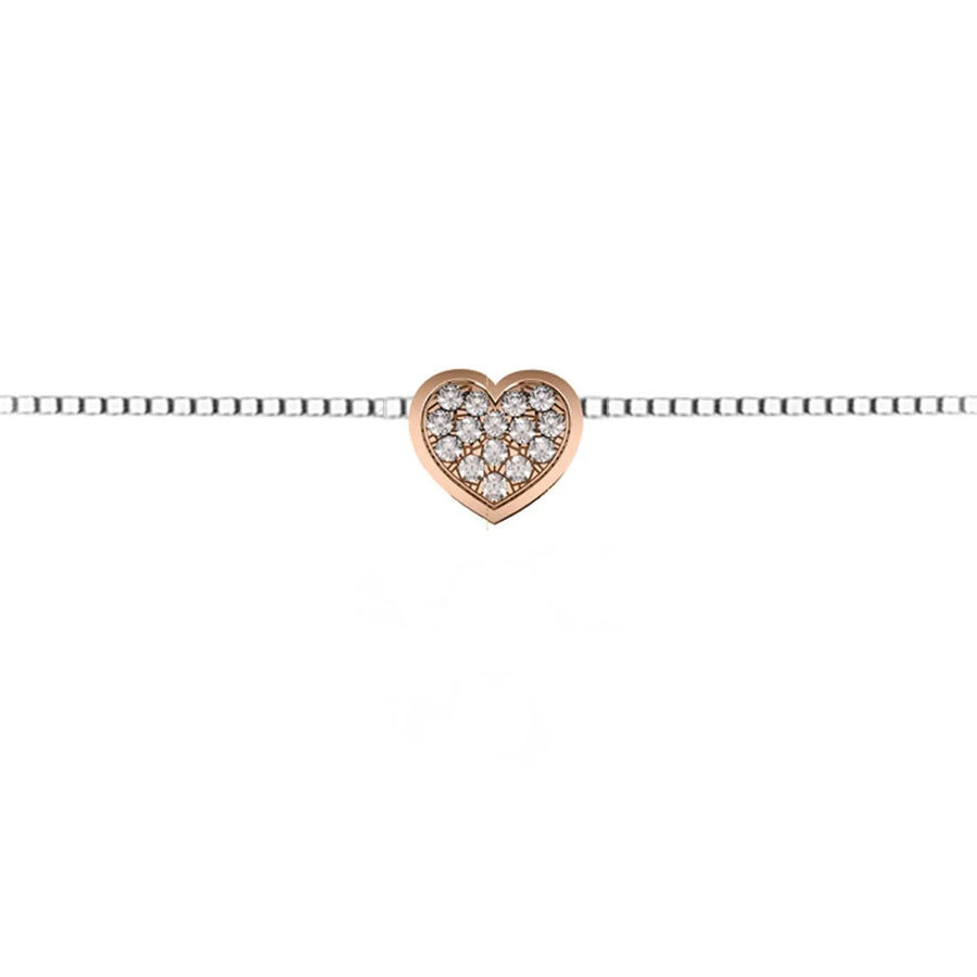 Collana con ciondolo a cuore con pavè di diamanti - DonnaOro - DHPF9417.005