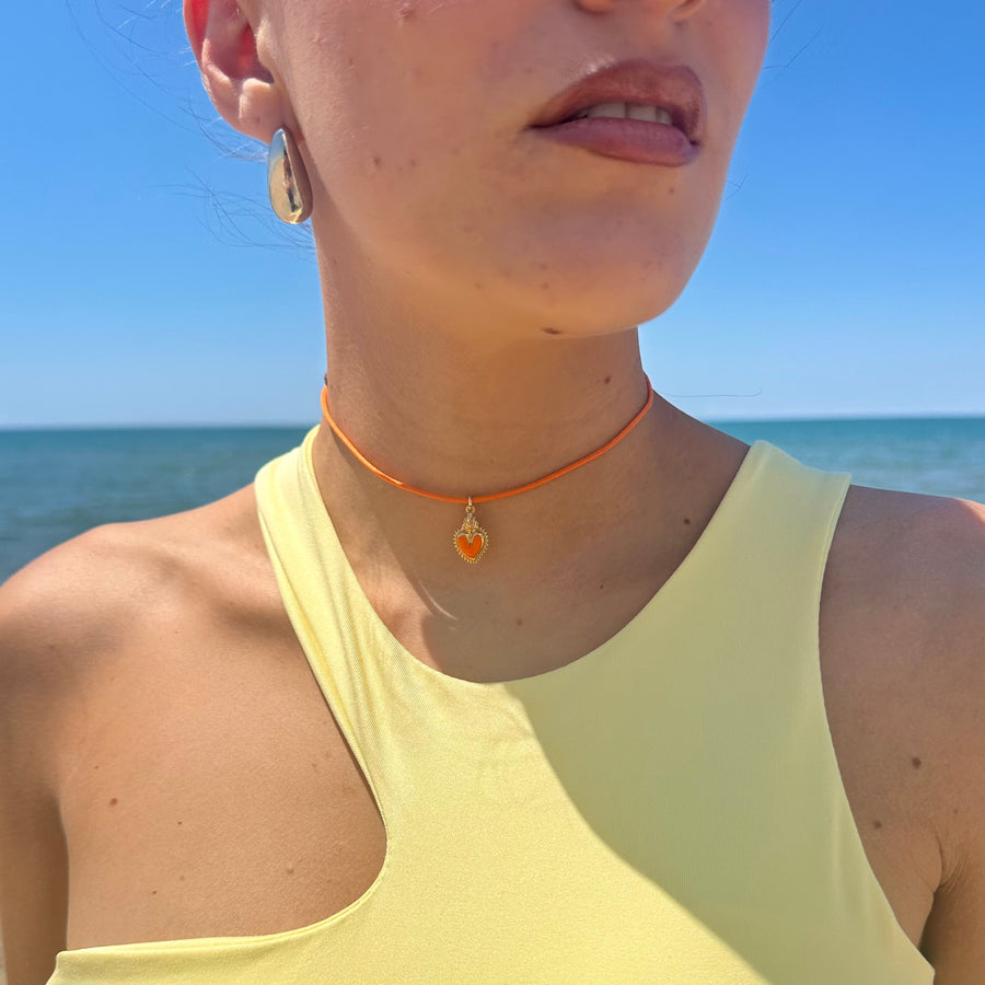 Collana Cuore Arancione - AemmeOro Silver
