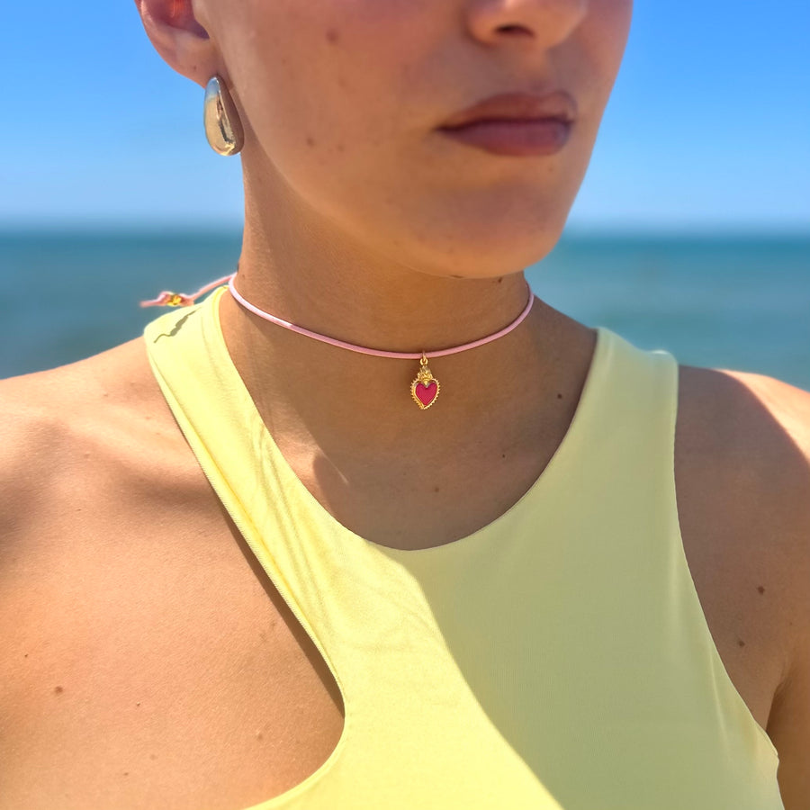 Collana Cuore Rosa - AemmeOro Silver