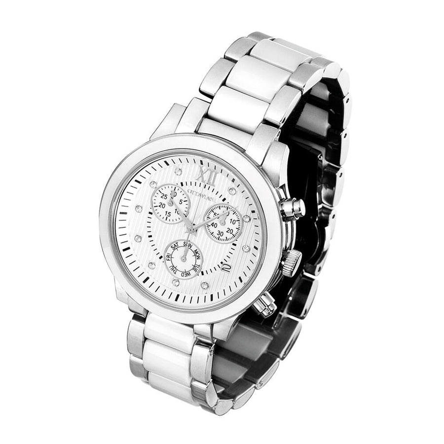 Orologio cronografo in ceramica bianco Ottaviani 15058W
