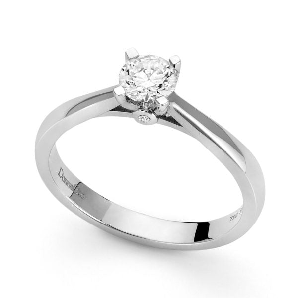 Anello solitario in oro bianco 18 kt. con diamante ct. 0,37 (G-SI) - DKAS8803.S037