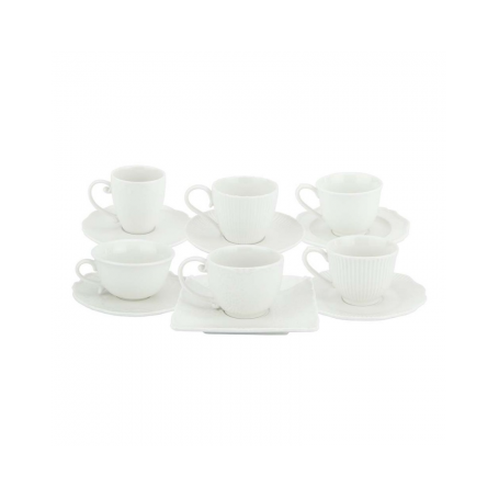 Set da 6 tazzine da caffè in porcellana bianca - Livellara - MWDV0018