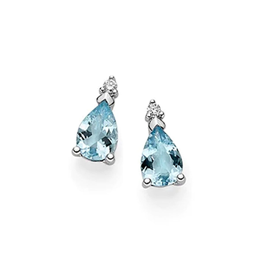 Orecchini in oro 18kt con diamanti e acquamarina - Donnaoro -DHOA7187.004