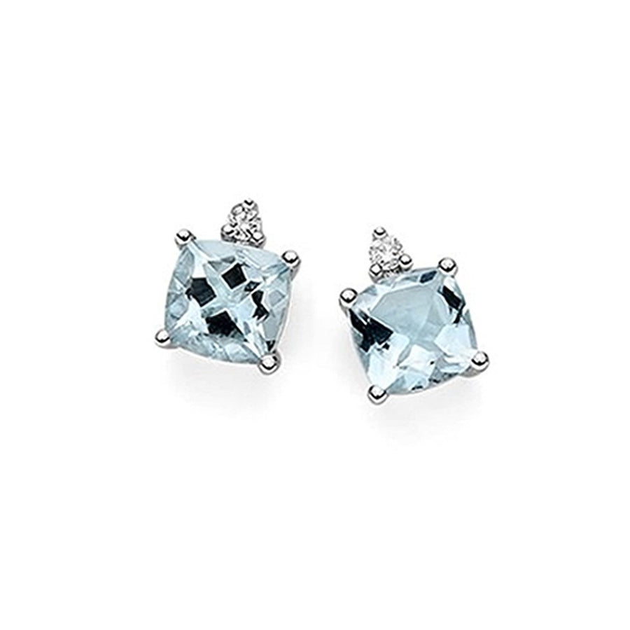 Orecchini in oro bianco 18kt con acquamarina e diamanti - Donnaoro - DHOA7189.004