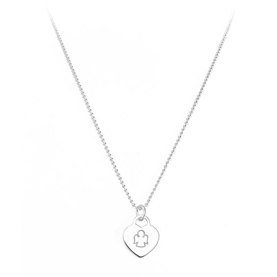 Collana donna con pendente cuore angelo in argento 925 CTI2 - Amen